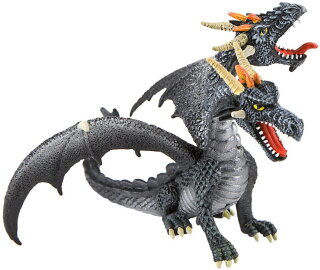 Bullyland 75597 - Drache mit 2 Köpfen (schwarz)