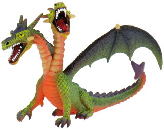 Bullyland 75596 - Drache mit 2 Köpfen (grün)