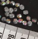 Glasfacettperlen bedampft 4mm - silberfarben