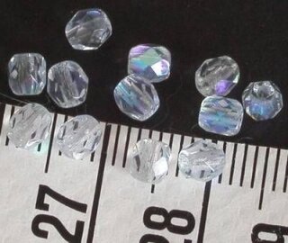 Glasfacettperlen bedampft 4mm - safirblau