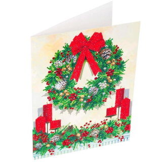 Craft Buddy CCKXL-8 - XL Crystal Card Kit Festive Wreath