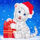 Craft Buddy CCK-XM57 - Crystal Card Christmas White Tiger