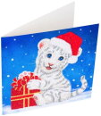 Craft Buddy CCK-XM57 - Crystal Card Kit Christmas White Tiger