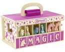 Breyer Stablemates (1:32) 59218 - Unicorn Magic Wooden Carry Stable with 6 Stablemates