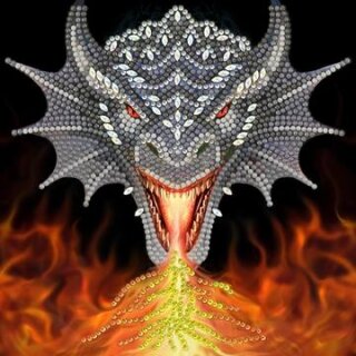 Craft Buddy CCK-A72 - Crystal Card Kit Anne Stokes Dragon Fire Head