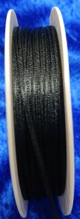 Satin Lace 1,5 mm - noir (price per meter)