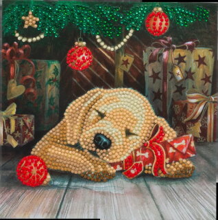 Craft Buddy CCK-A74 - Crystal Card Kit Sleepy Puppy