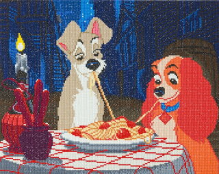 Craft Buddy CAK-DNY706L - Framed Crystal Art Kit Landscape - Lady & The Tramp