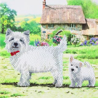 Craft Buddy CCK-A52 - Crystal Card Kit Westie Dogs