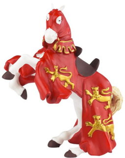 Papo 39340 - Pferd von König Richard Löwenherz (rot)