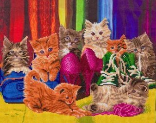 Craft Buddy CAK-A153L - Framed Crystal Art Kit - Kitten Footware
