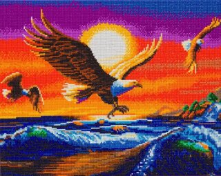 Craft Buddy CAK-A155L - Framed Crystal Art Kit - Sunset Eagles