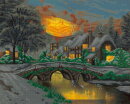 Craft Buddy CAK-TK10LED - Framed Crystal Art Kit LED - Cobblestone Christmas
