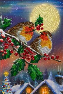 Craft Buddy CANJ-13 - Crystal Art Notizbuch Set - Rotkehlchen
