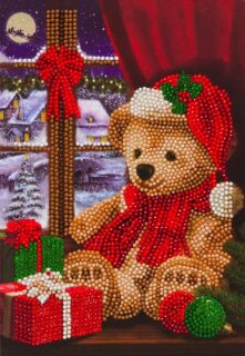 Craft Buddy CANJ-14 - Crystal Art Notizbuch Set - Festlicher Teddy