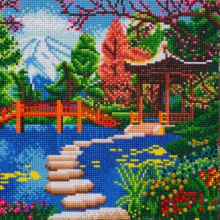 Craft Buddy CAK-A147M - Framed Crystal Art Kit - Garten mit Fuji