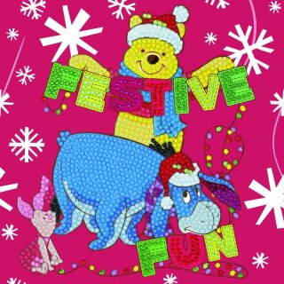Craft Buddy CCK-DNY808 - Crystal Card Kit Disney Festive Winnie the Pooh