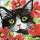Wizardi WD292 - Diamond Painting Kit Cat in Flowers
