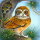 Wizardi WD2494 - Diamond Painting Kit Owl and Owlets