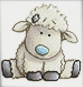 Wizardi WD2370 - Diamond Painting Kit Little Sheep