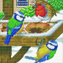 Craft Buddy CAK-A120M - Framed Crystal Art Kit - Hungrige Vögel
