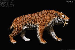 REBOR 1:11±1 Smilodon populator Museum Class Replica Deluxe Pack &ldquo;Stray Cat&rdquo; Year of the Tiger Limited Edition *1