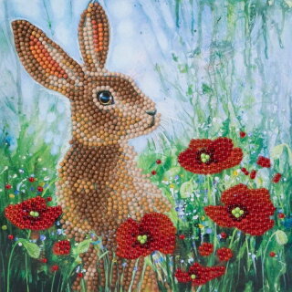 Craft Buddy CCK-A101 - Crystal Card Kit Wild Poppies and the Hare
