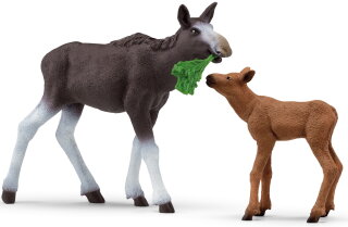 Schleich 42629 / 42603 - Elchkuh mit Kalb
