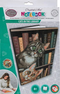 Craft Buddy CANJ-19 - Crystal Art Notizbuch Set - Cats in the Library