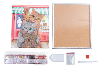 Craft Buddy CAM-33 - Crystal Art Picture Frame Set - Kittens & Ice Cream