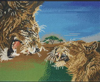 Craft Buddy CAK-A4050L - Framed Crystal Art Kit - Raging Lions