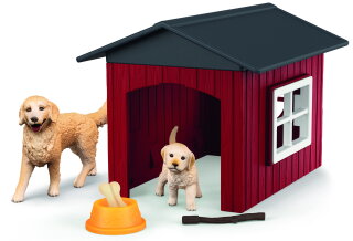 Schleich 42722 - Hundehütte mit Goldenretrievern