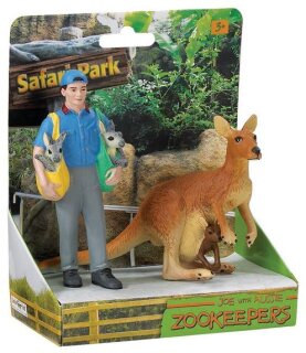 Safari Ltd. 223629 - Zoowärter mit Känguru
