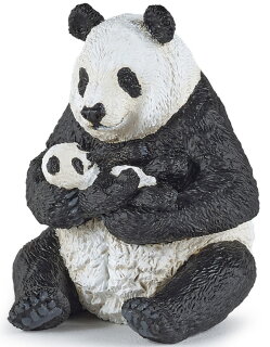 Papo 50196 - Sitzender Panda mit Jungem