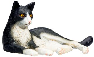 Mojö 387367 - Katze liegend schwarz weiß