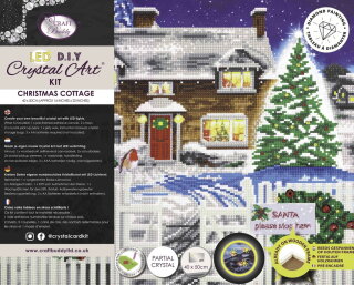 Crystal Art Christmas Cottage Crystal Art Card Kit 18 x 18 cm 