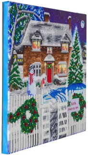 Craft Buddy CAK-XLED19 - Framed Crystal Art Kit LED - Christmas Cottage