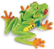 Safari 5 x Mini Green Tree Frog solide Jouet en plastique Rainforest Amphibien animal 