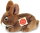 Teddy Hermann Plush 93709 - Rabbit sitting brown