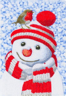 Craft Buddy CANJ-6 - Crystal Art Notizbuch Set - Schneemann