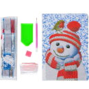 Craft Buddy CANJ-6 - Crystal Art Notizbuch Set - Schneemann