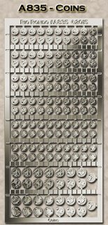 Rio Rondo Traditional (1:9) A835s - Araber Tack Verzierungen Coins geätzt (silberfarben)