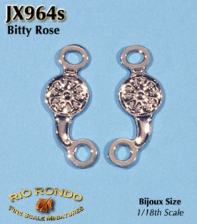 Rio Rondo Bitty Bijoux Stablemate (1:32)  bit etched JX964s - Bitty Rose Bit (silvery)