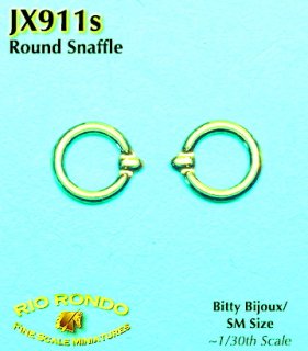 Rio Rondo Bitty Bijoux Stablemate (1:32) JX911g - Round Snaffle Gebiss geätzt (goldfarben)