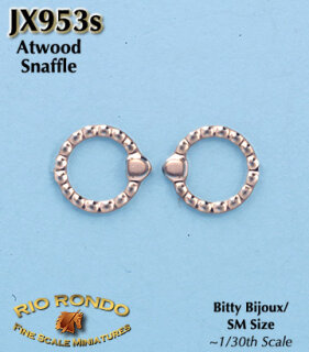 Rio Rondo Bitty Bijoux Stablemate (1:32) Gebiss geätzt JX953s - Atwood Snaffle (silberfarben)