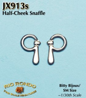 Rio Rondo Bitty Bijoux Stablemate (1:32)  bit etched JX913s - Half-Cheek Snaffle (silvery)