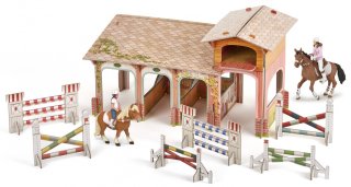 Papo 80313 - Isiplay cardboard Ponyclub Set (with 2 horses and riders without other animals)