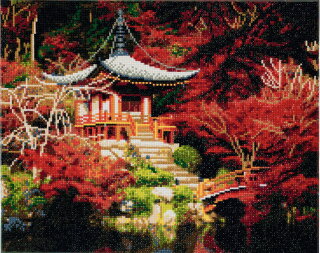 Craft Buddy CAK-A50 - Framed Crystal Art Kit Landscape - Japanese Tempel