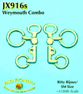 Rio Rondo Bitty Bijoux Stablemate (1:32) JX916g - Weymouth Combo Snaffle Gebiss geätzt (goldfarben)