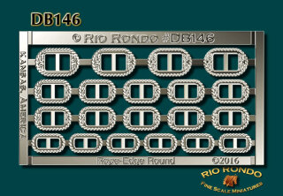 Rio Rondo DB146 - Rope Edge round Etched Buckles - silvery